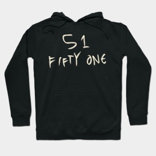 Hand Drawn Letter Number 51 Fifty One Hoodie
